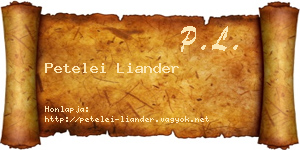 Petelei Liander névjegykártya